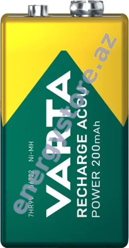 VARTA Recharge Accu Power 9V 200 mAh — 9V nikel-metal hidrid batareya (56722)